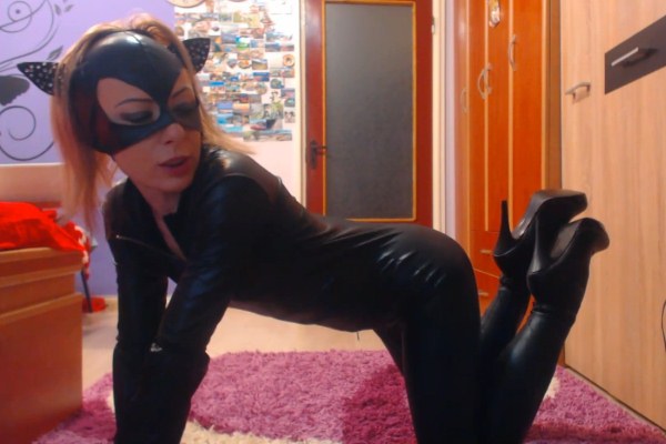 Wife again in the evening dressed as Catwoman