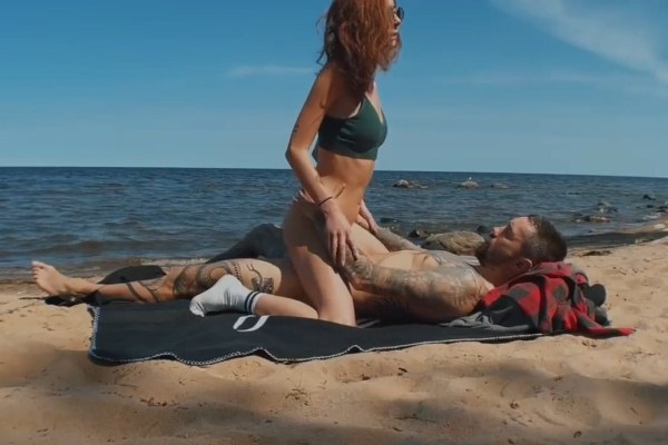 Extreme sex on a regular city beach