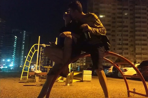 No shame, no conscience - drunken sex on a high-rise children's playground
