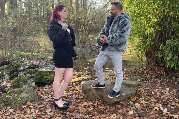 Ruby Rossini - French woman sucks in the park and gets fucked in the ass at home