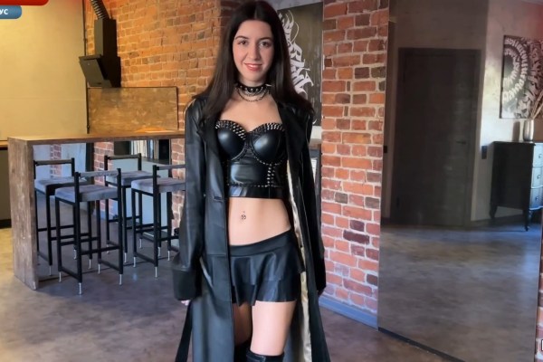Katty West - the leather-clad slut stood out from the crowd