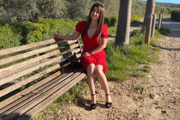 Paola - a French woman in red in luxurious lingerie